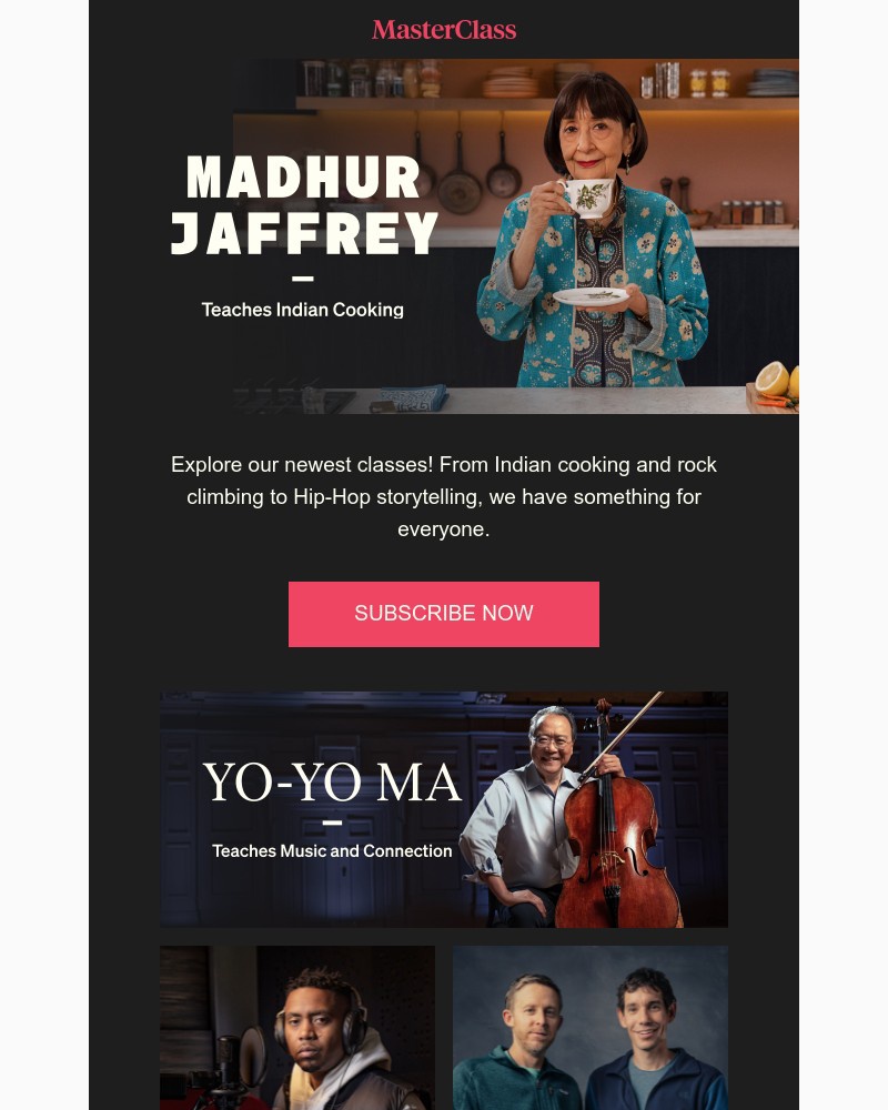  - New this month on MasterClass