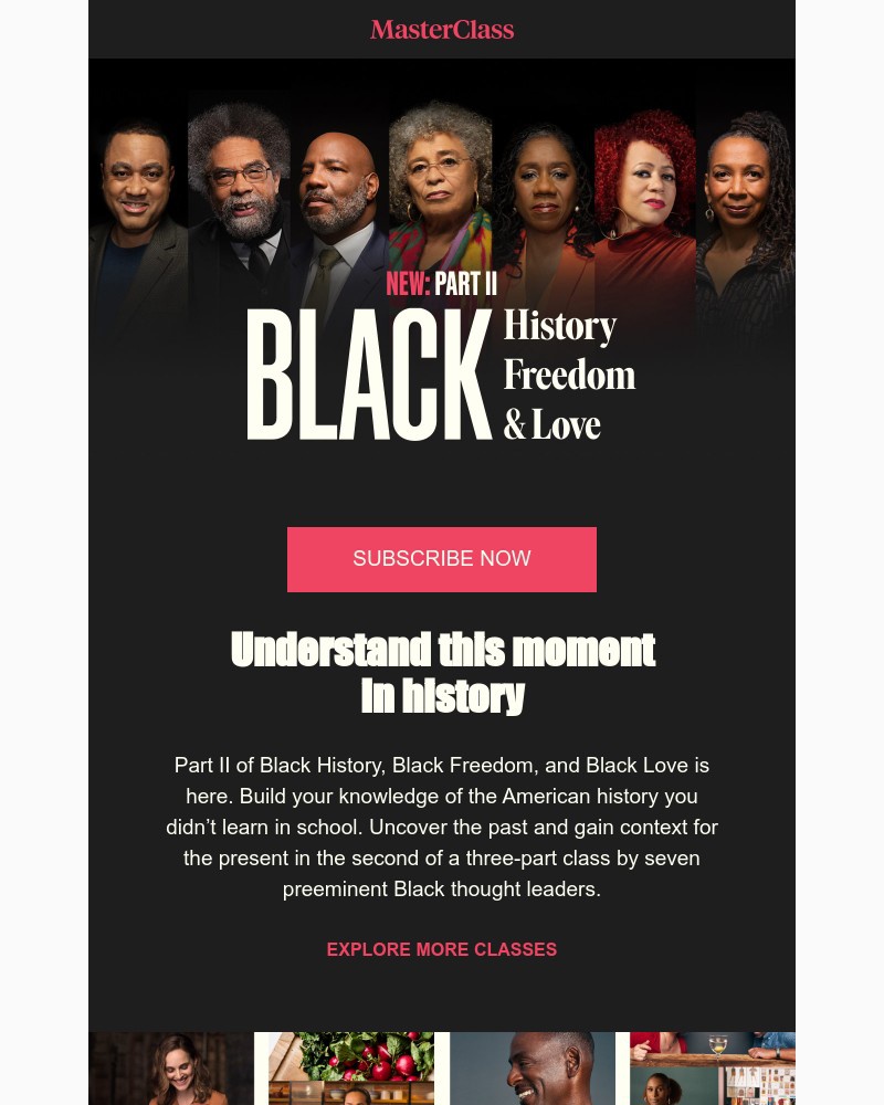 - New this week: Part II of Black History, Black Freedom and Black Love