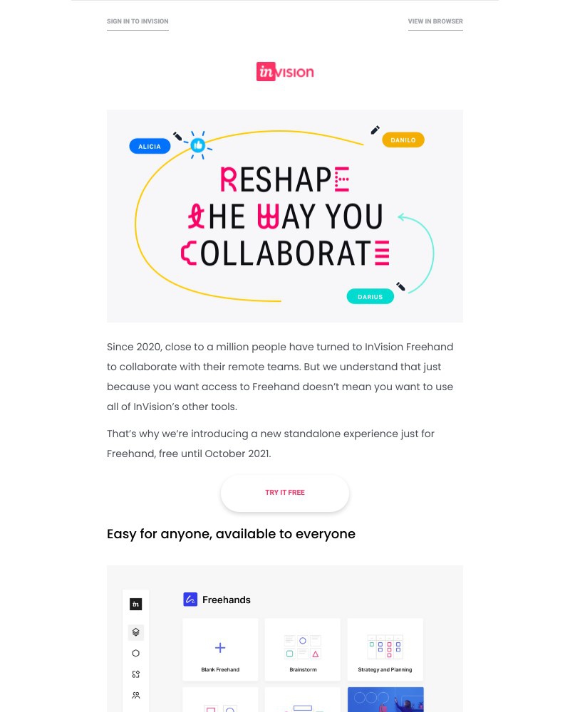 Accepting an invite on InVision video screenshot