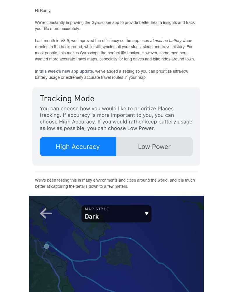 Gyroscope - New Update: More accurate Places tracking! 🌎