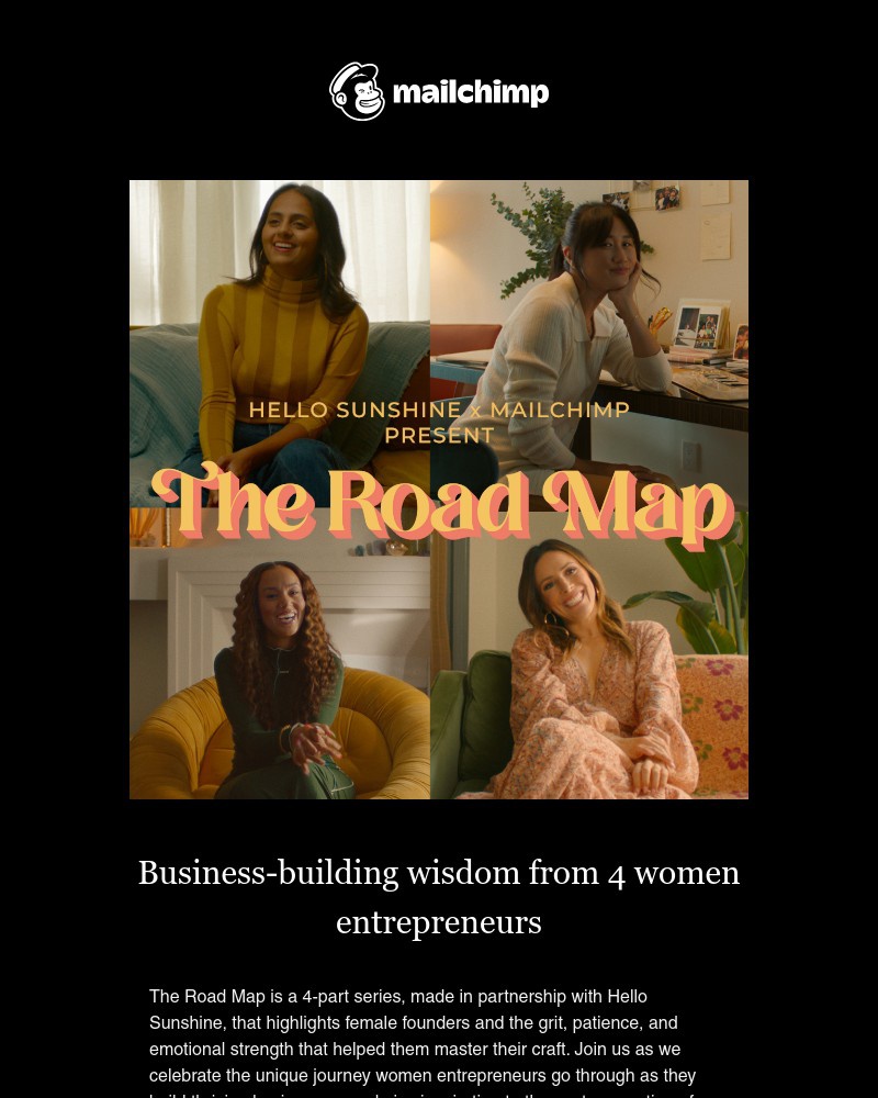 Mailchimp - New video series: get advice on building your business in The Road Map