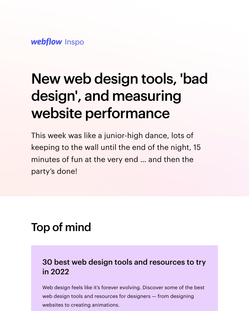 Webflow - New web design tools, 'bad design', and measuring website performance 📊