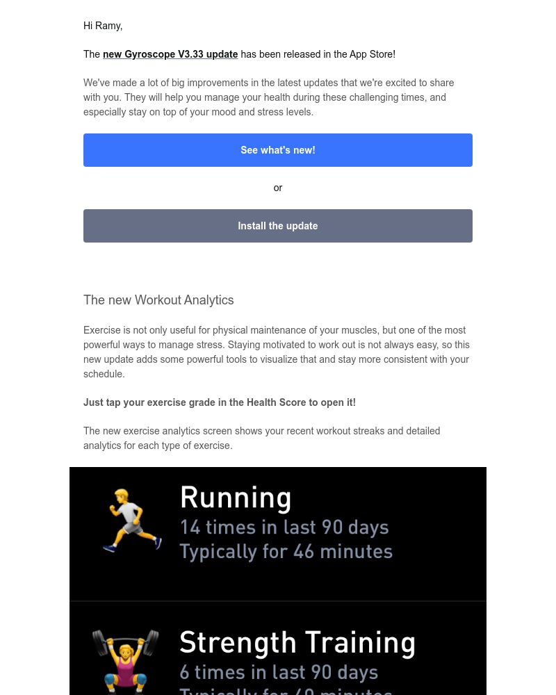Gyroscope - New workout streaks & improvements in V3.33! 💫