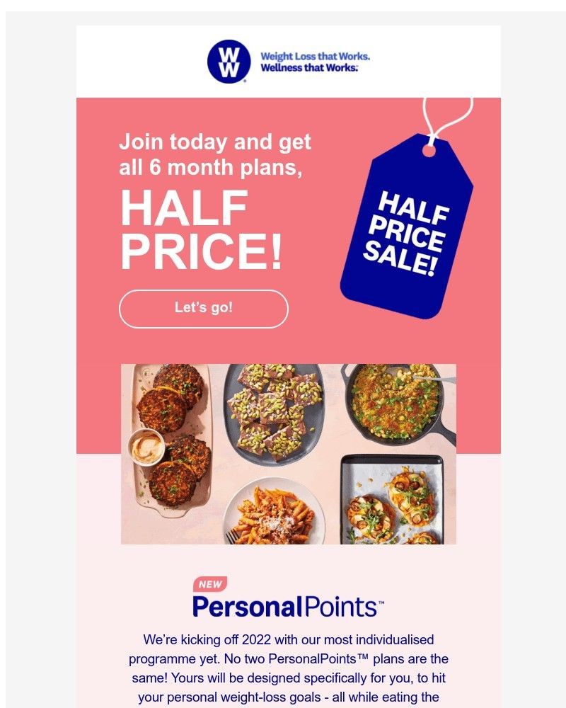 WW (Weight Watchers) - New year,  50% off your new-and-personalised weight-loss plan