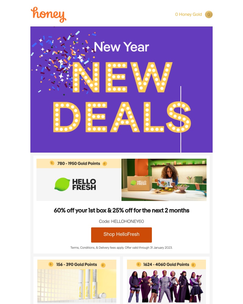 Honey - New Year, New Deals 🥳 🛒 