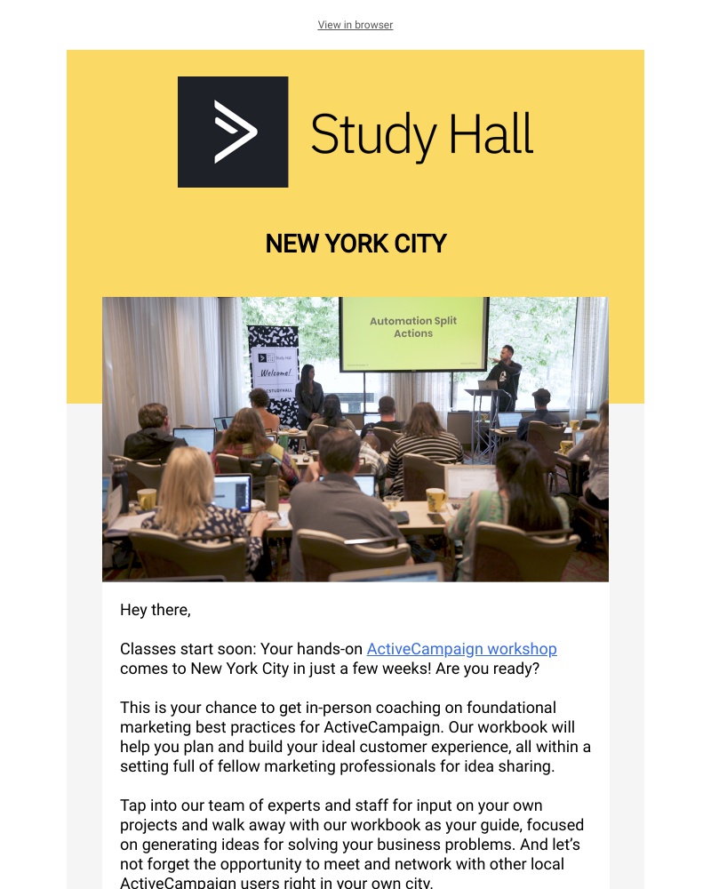  - New York City: In-person coaching is coming to you