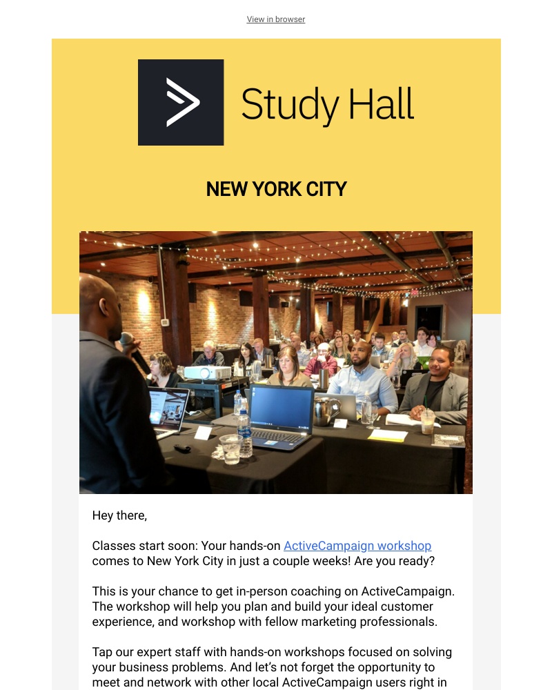  - New York City: In-person coaching is coming to you