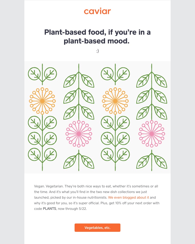  - New/healthy: Vegan/vegetarian collections