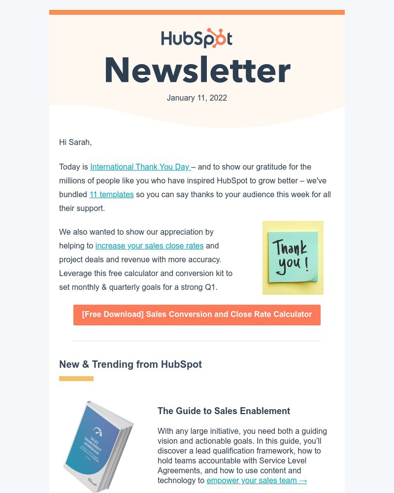 HubSpot CRM - [Newsletter] It's International Thank You Day!