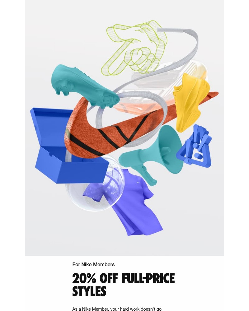 SNKRS by Nikes - Nike Members, here is 20% off full-price styles