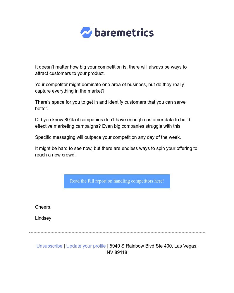 Baremetrics - No matter how big your competition is, we know you can beat them. Read on to find out how!