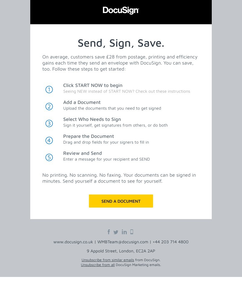 Docusign - Five easy steps to send your first envelope