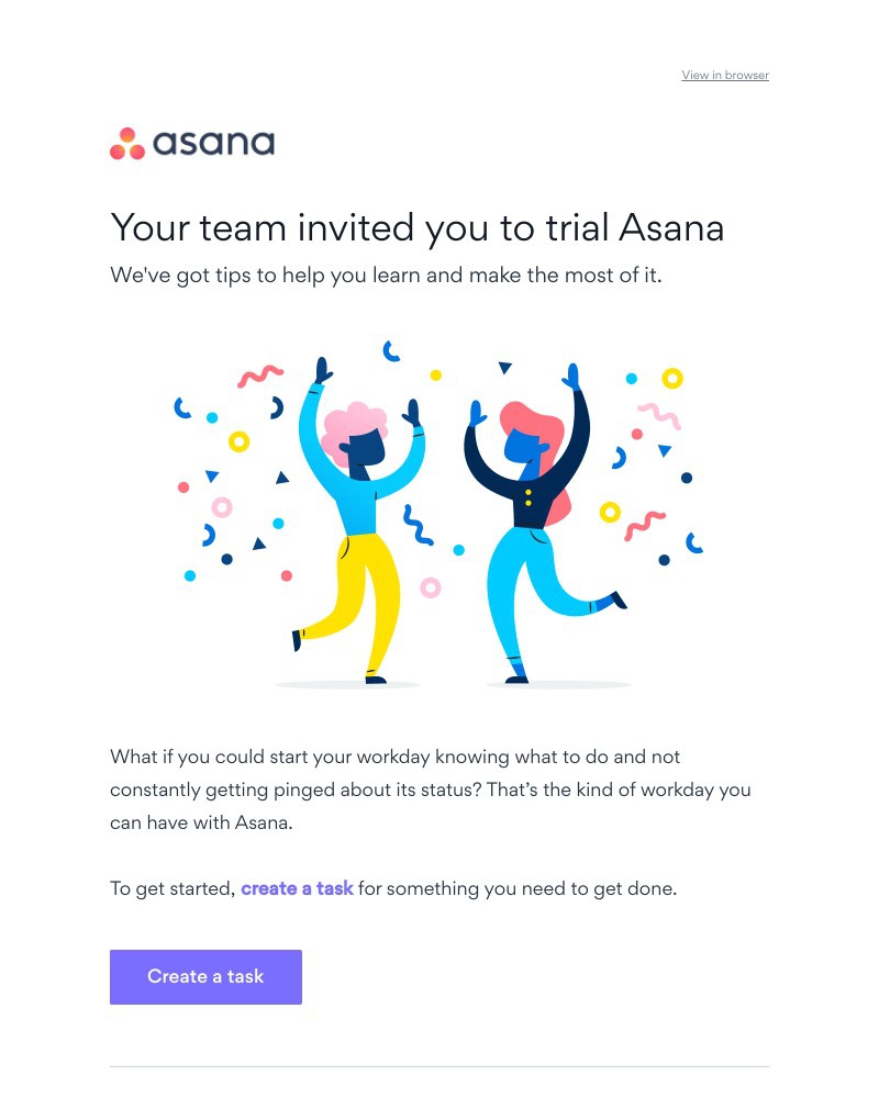 Accepting an invite on Asana video screenshot