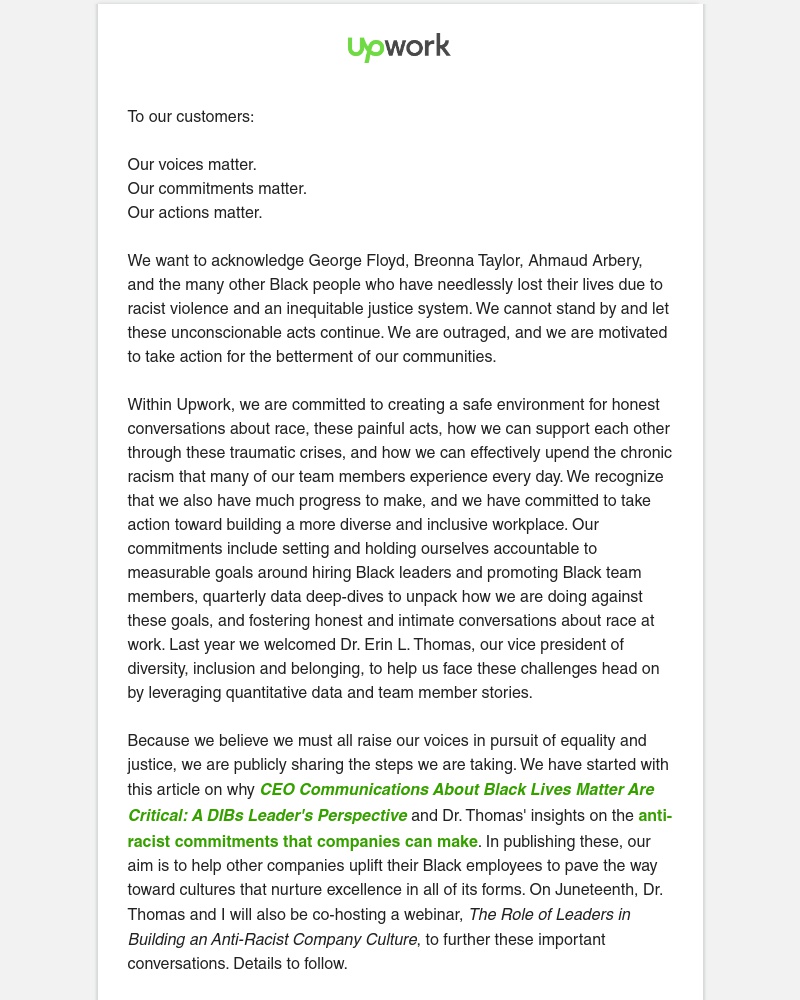 Upwork - Now is the time to act