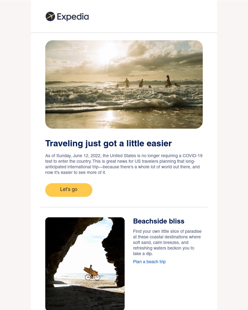 Expedia - Now you can re-enter the US without a COVID test