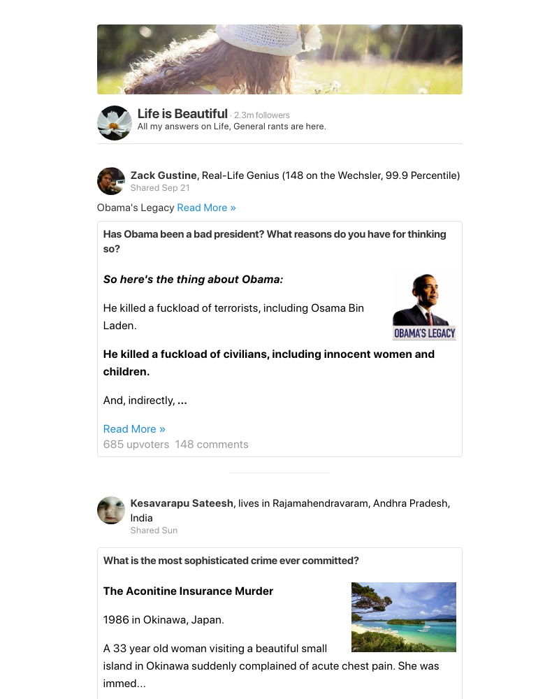 Quora - Obama's Legacy - Has Obama been a bad president? What reasons do you have for thinking so?