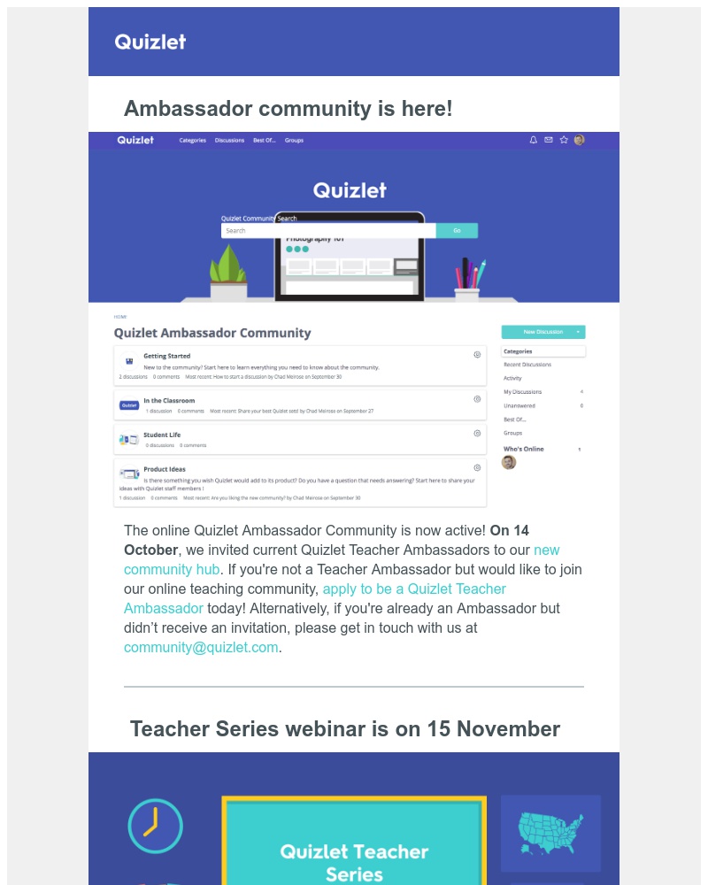 Quizlet - October Teacher Newsletter