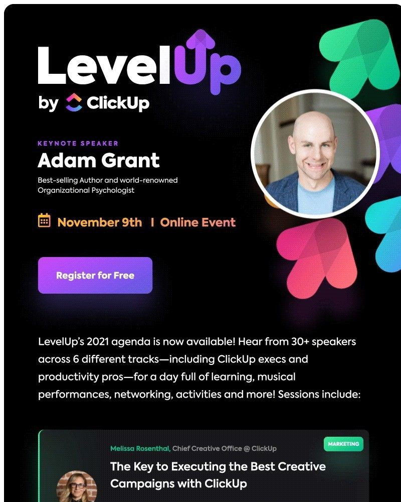 ClickUp - Official LevelUp 2021 Agenda Inside 👀