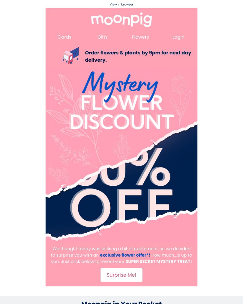 Moonpig - 🌸OOPS, here's your surprise, for real 🤦...RE: 🌸 This email contains a surprise 🌸
