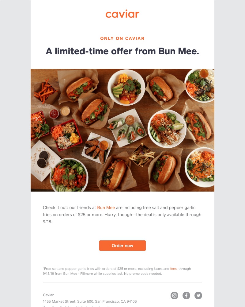  - Open for free salt and pepper garlic fries from Bun Mee - Fillmore