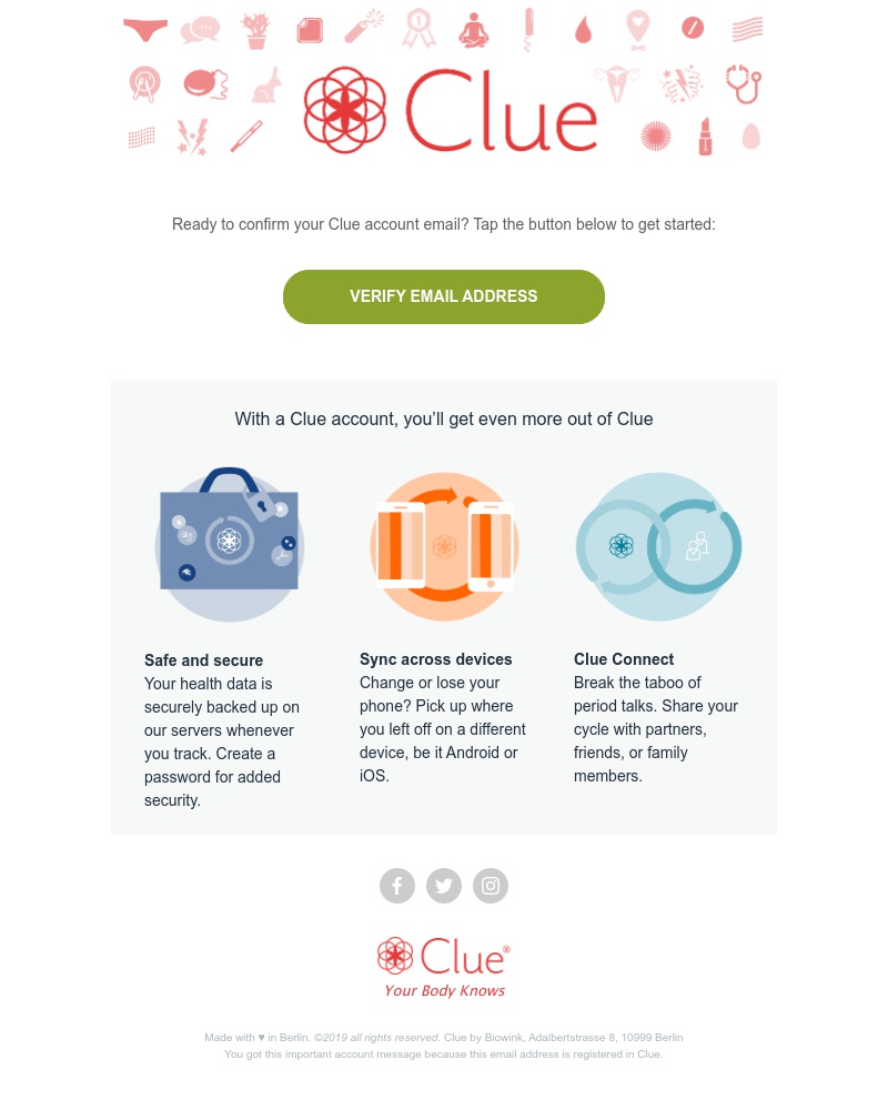  - Open this email to verify your Clue account 🔴
