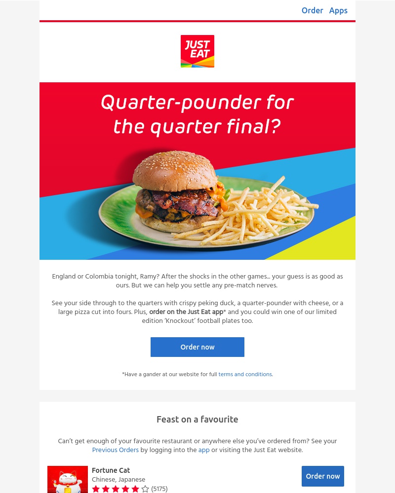 Just Eat - Order in and support your squad