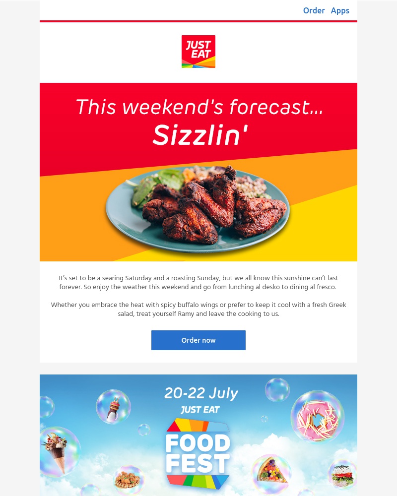 Just Eat - Order in, take it out and enjoy the sun