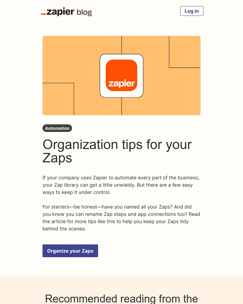 Zapier - Organize your Zaps