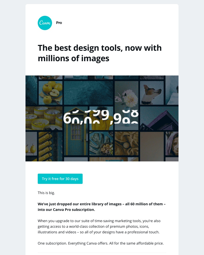 Canva - Our biggest news ever. Look like a Pro with one month FREE