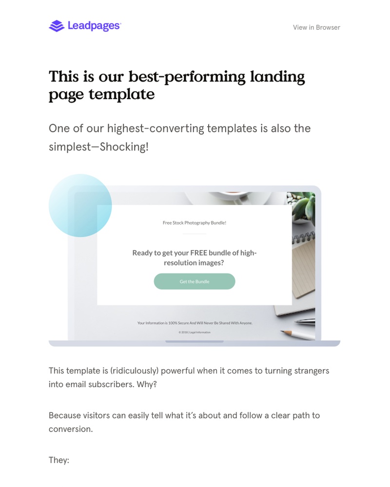 Leadpages - Our highest converting landing page template