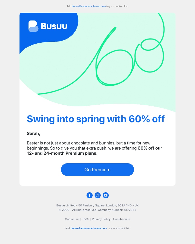 Busuu - Our highest discount ever ends at midnight! ⏰     