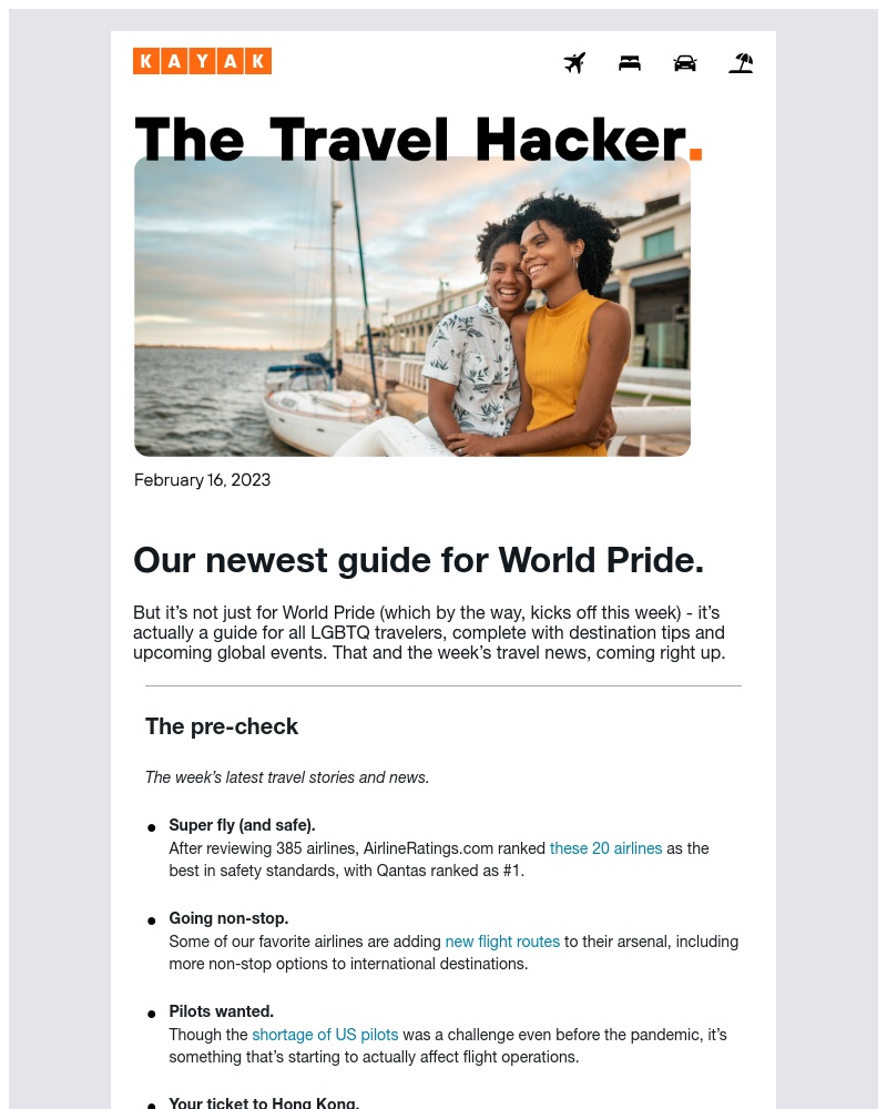 Kayak - Our latest guide is here in time for World Pride 🏳️‍🌈