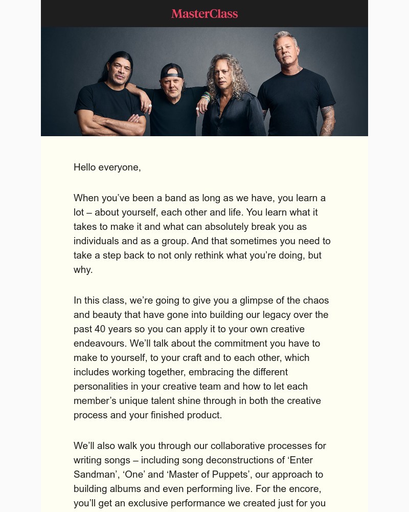  - Our new class on being a band is here