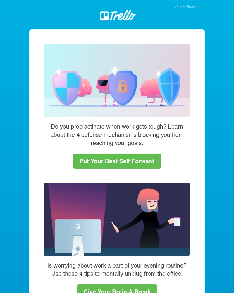 Trello - Overcoming defense mechanisms (like procrastination)