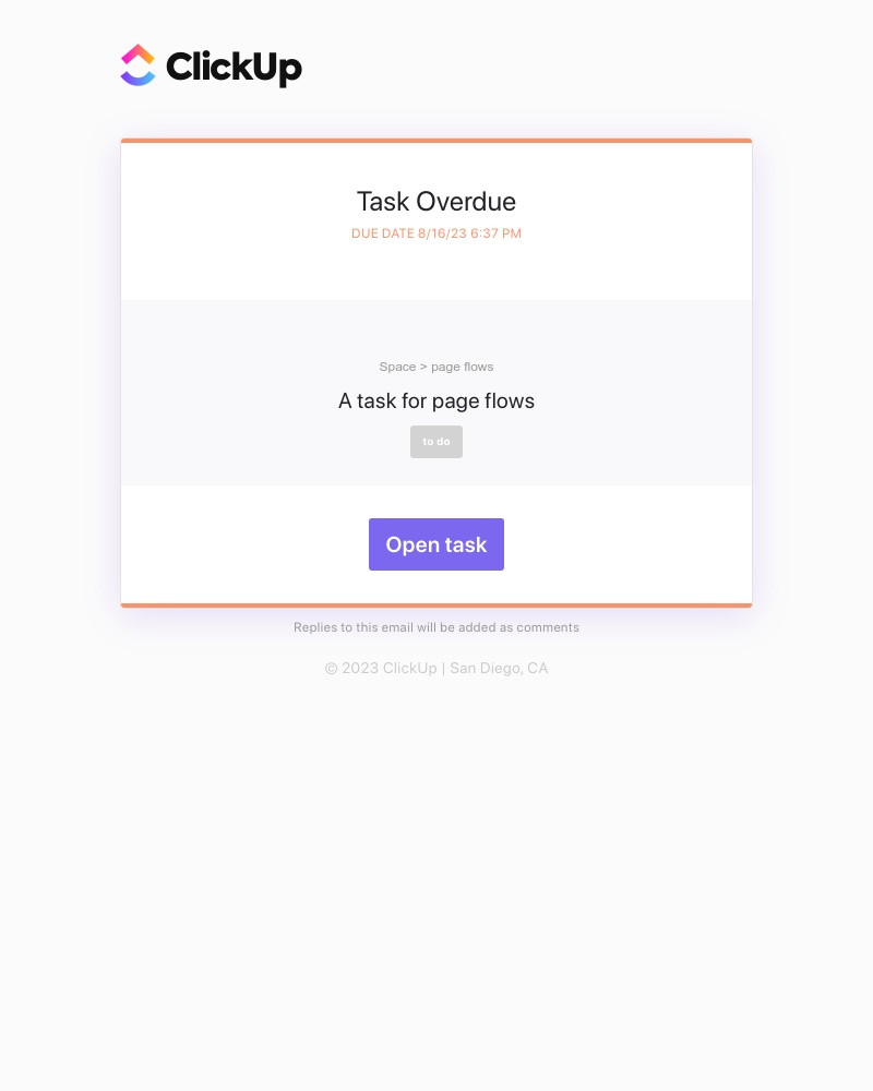 ClickUp - [Overdue] A task for page flows