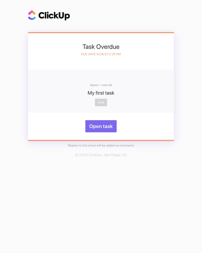 ClickUp - [Overdue] My first task