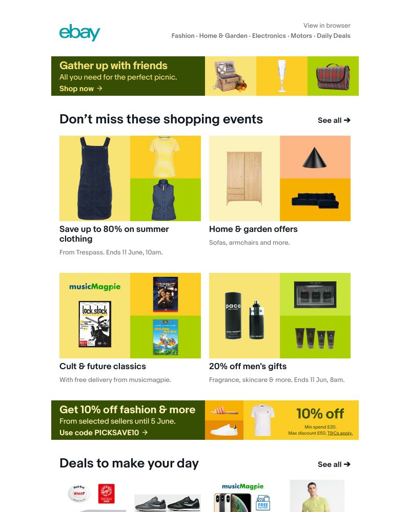 eBay - Pack up the perfect picnic and head outside 🥪☀️