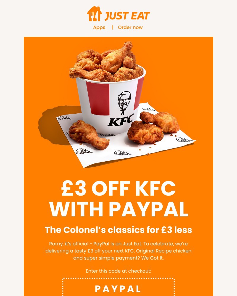 Just Eat - PayPal has landed on Just Eat!