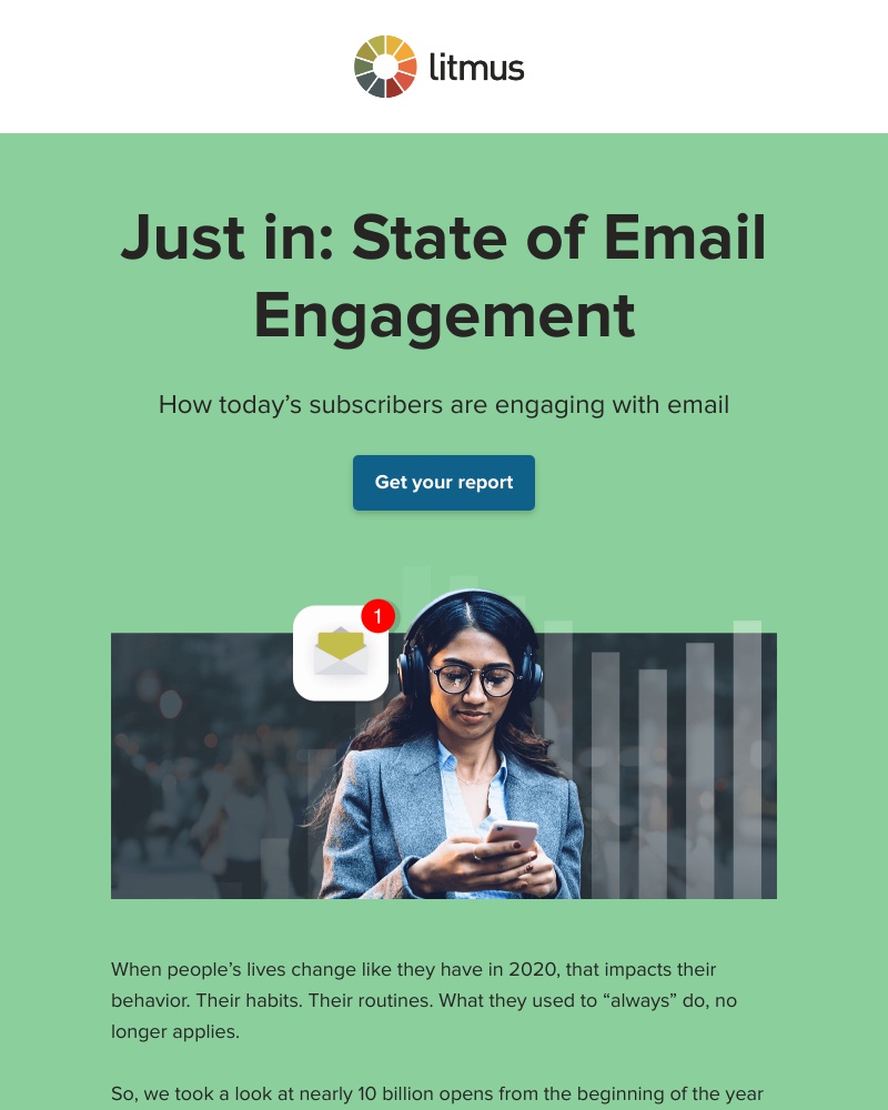 Litmus - Peek into Dark Mode adoption & email engagement trends