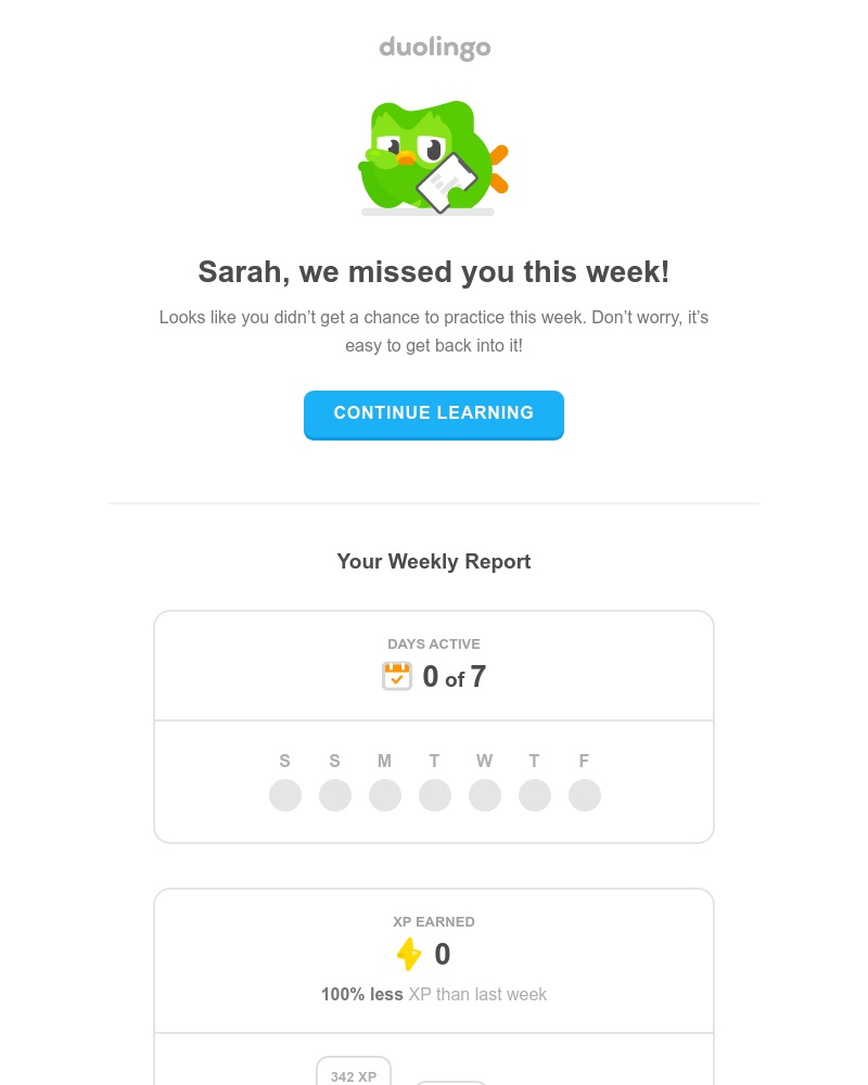 Duolingo - Pick up your French progress next week! 📈