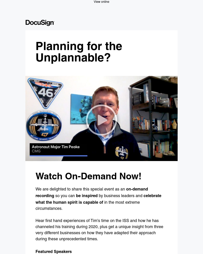 Docusign - Planning for the Unplannable?