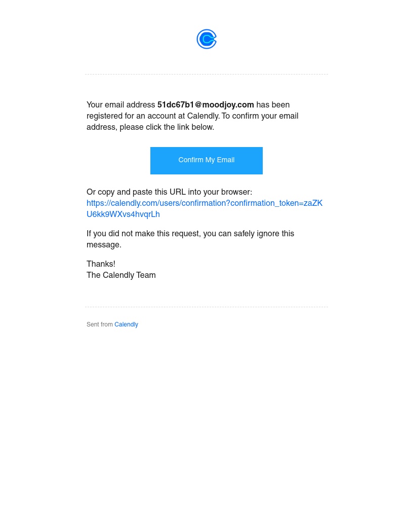 Calendly - Please confirm your Calendly email address