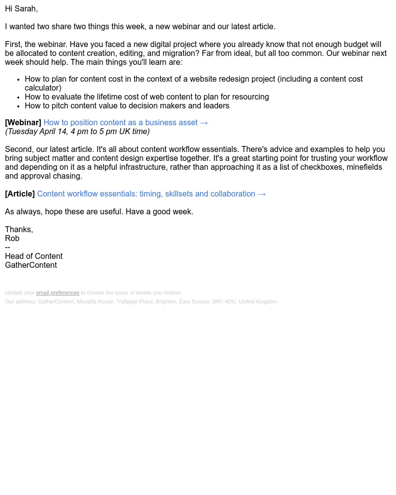 GatherContent - Practical advice to position content as a business asset