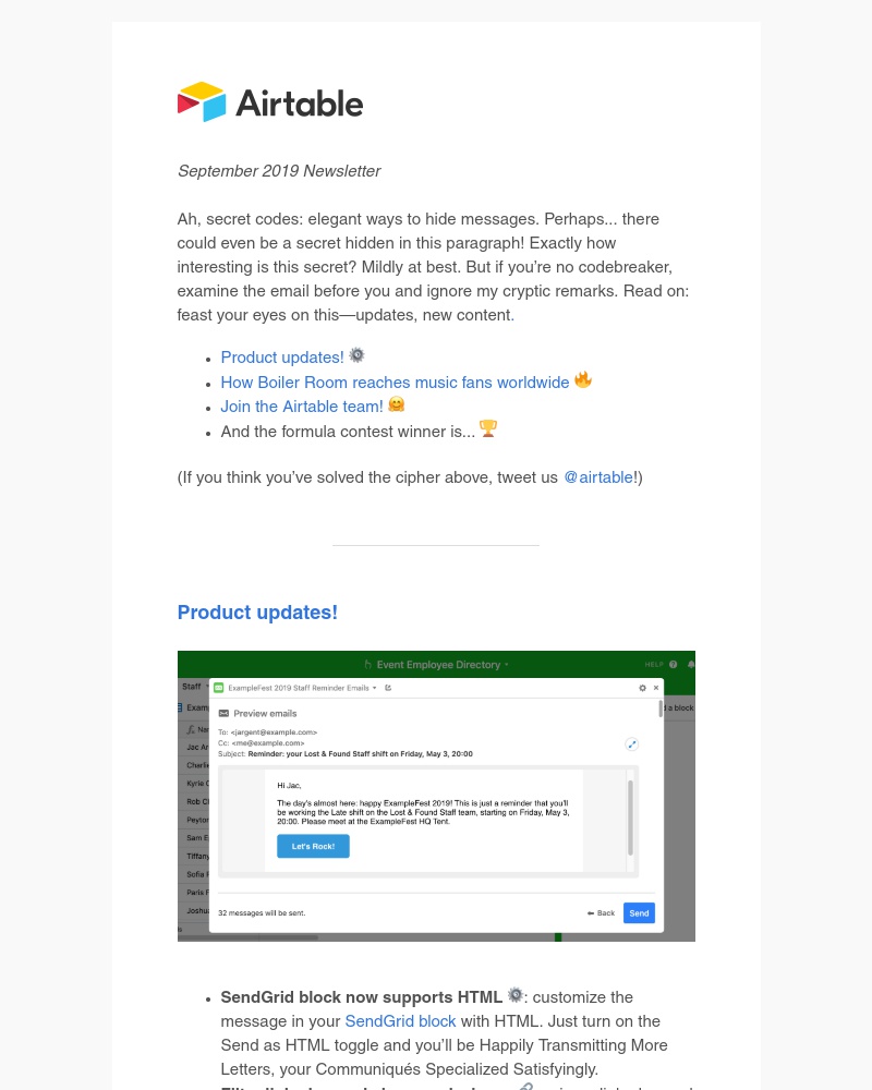 Airtable - Product updates and September secrets