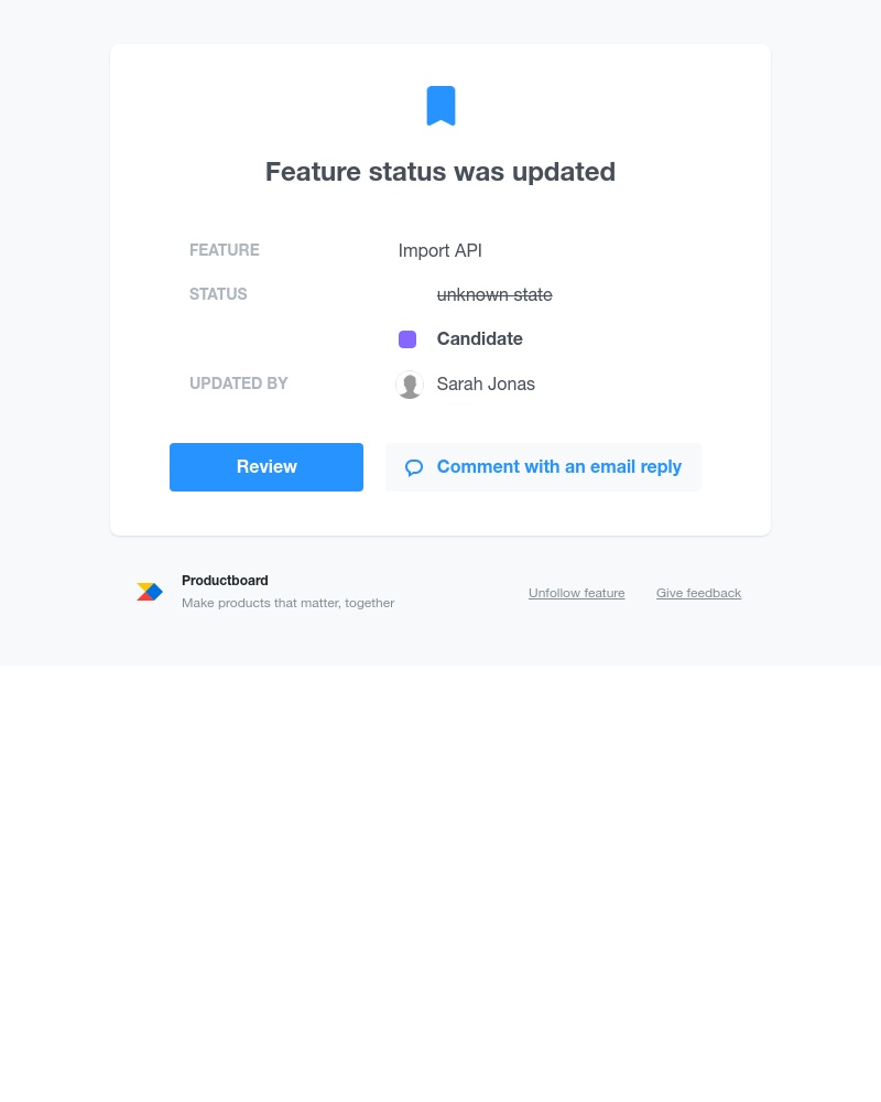 Productboard - [Productboard] Import API has been updated