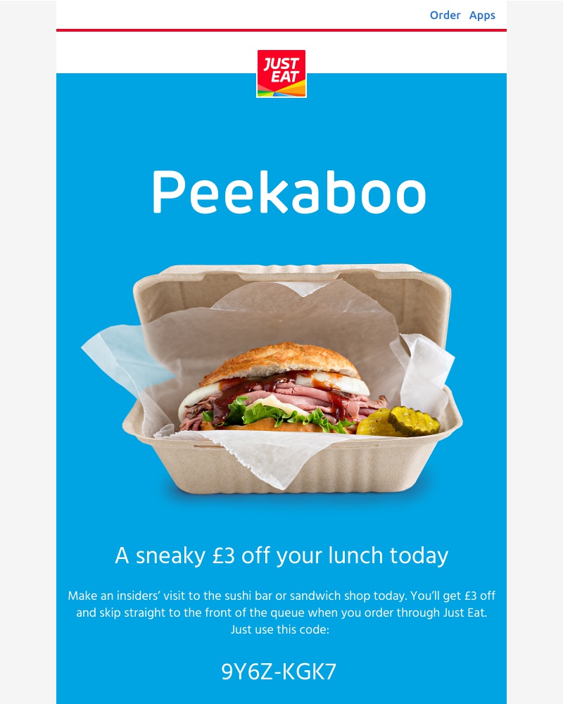 Just Eat - Psst, Ramy you've got a special £3 off