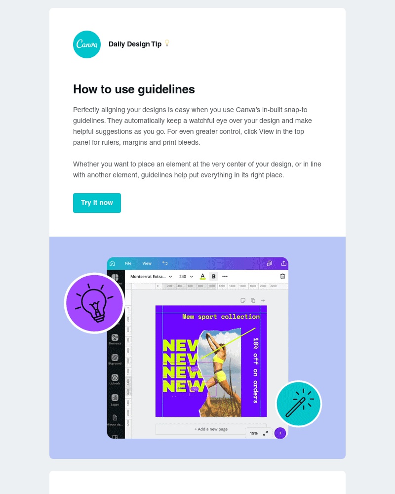 Canva - Put everything into perspective with guidelines
