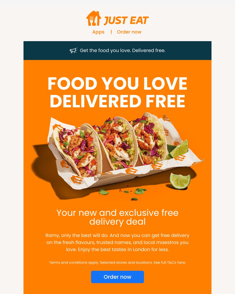 Just Eat - Quality, delivered free 👌