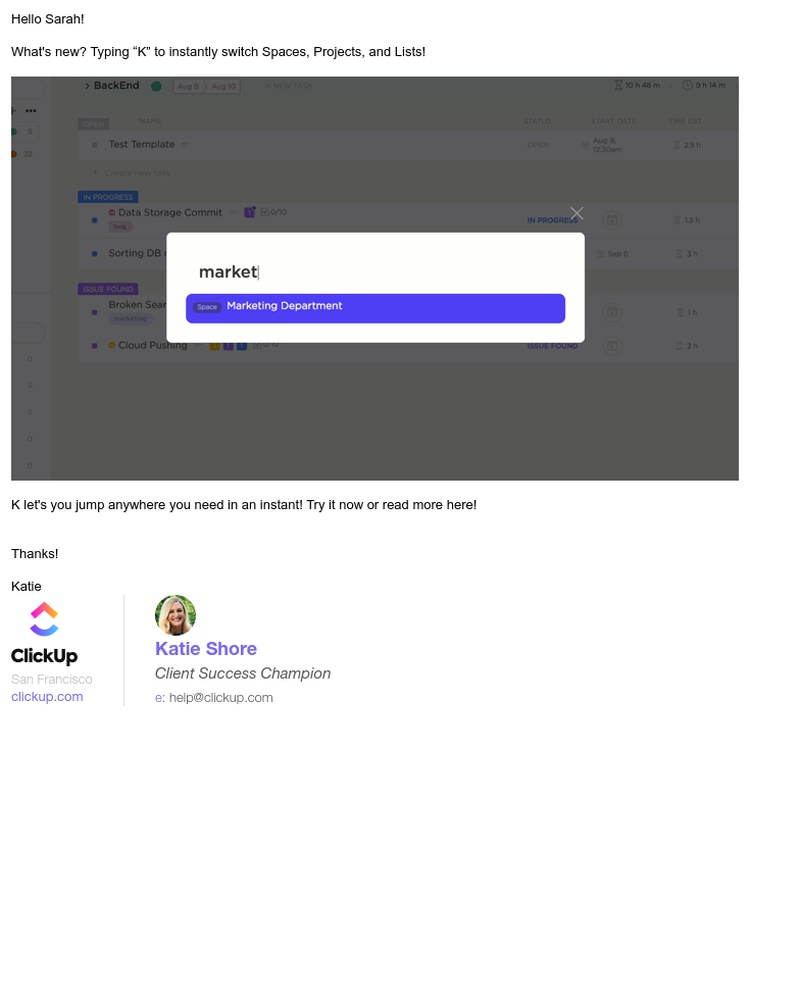 ClickUp - quick
