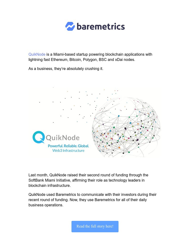 Baremetrics - QuikNode is building the next generation of blockchain infrastructure - check out their story here!